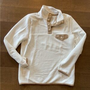 J. Crew Ribbed Snap Sweatshirt Neutral